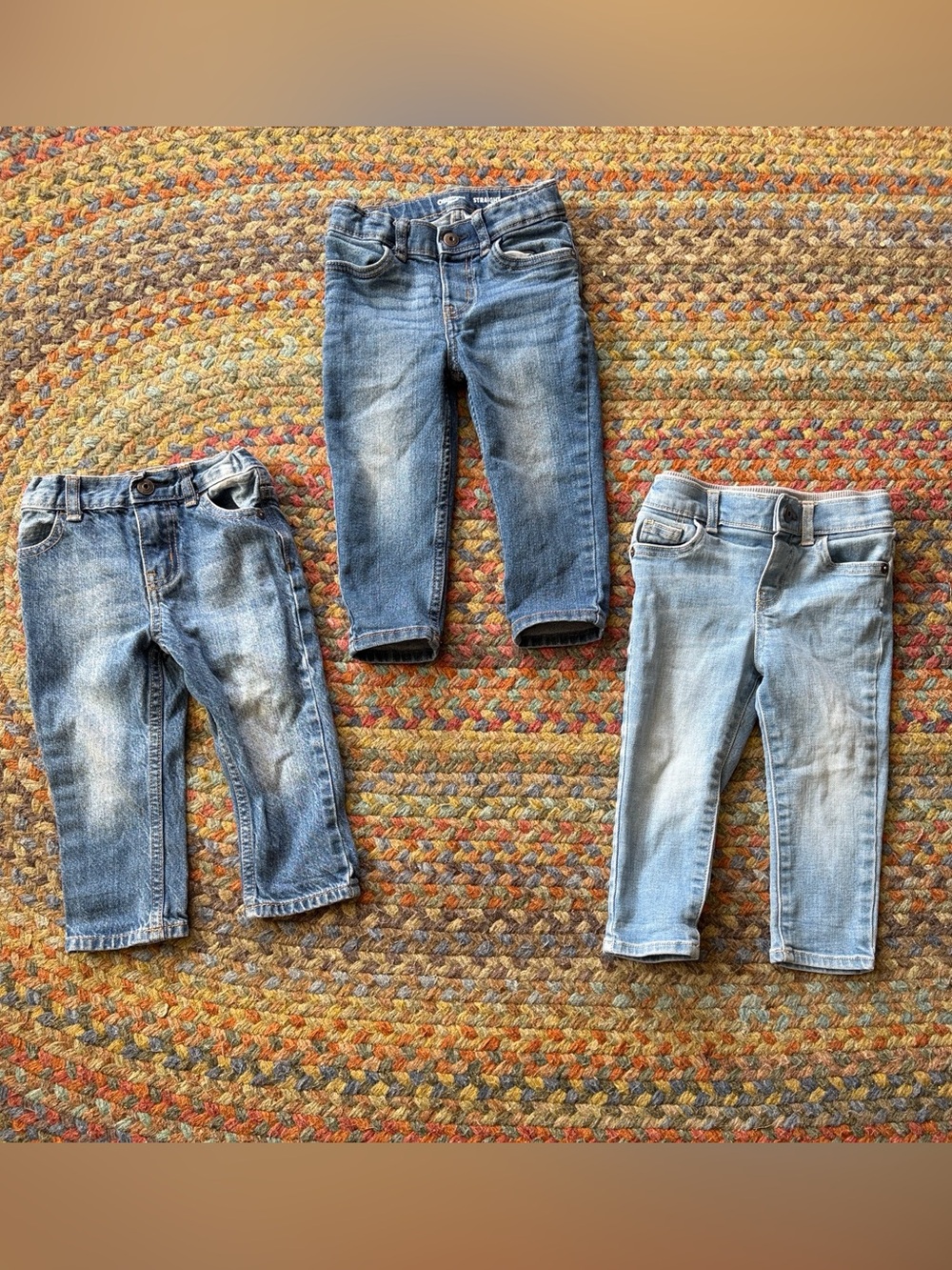 Kids Blue Denim Jeans Trio - Light to Medium Wash 18 months